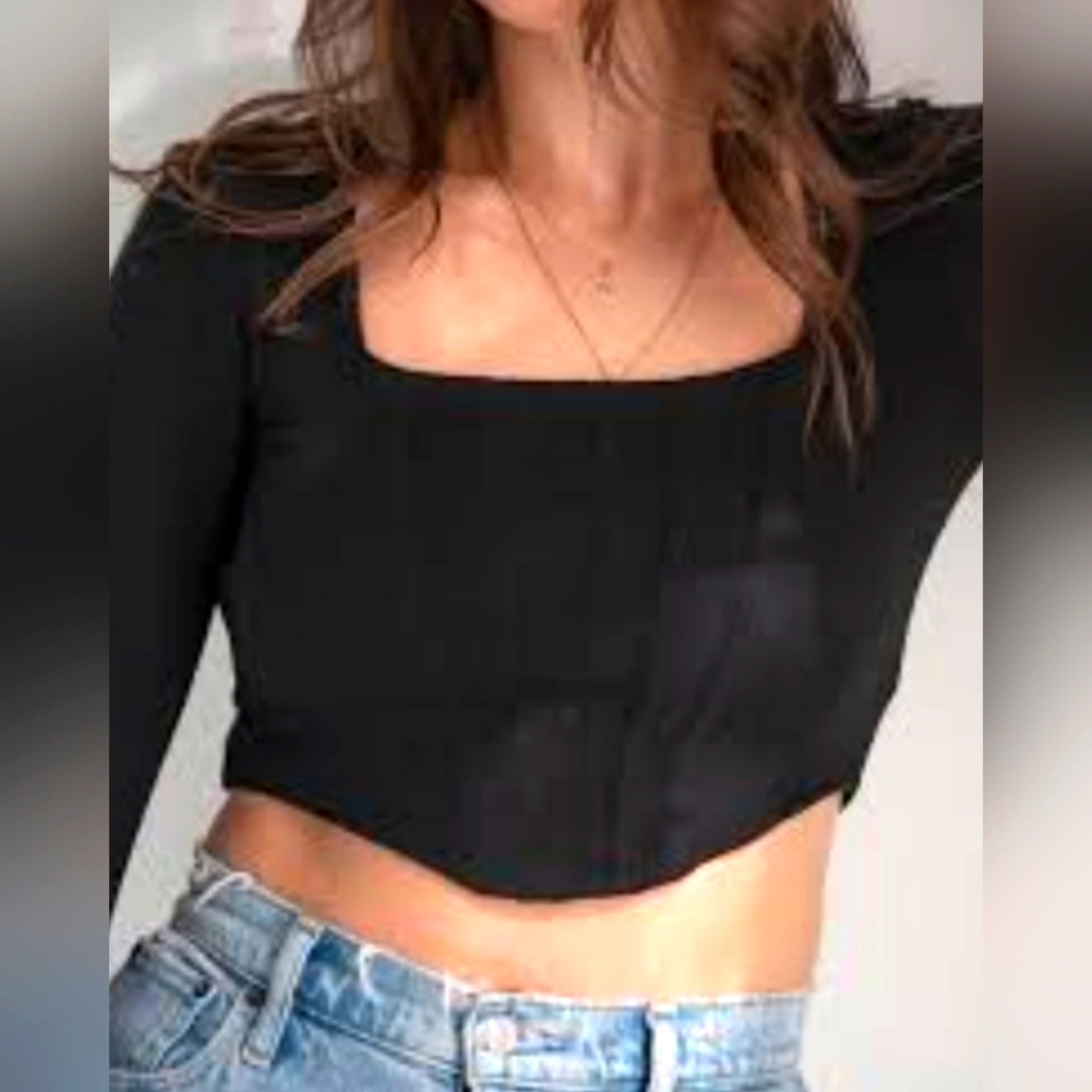 (S) Tie Dye Crop Boned Micro Ribbed Moto Long Sleeve Top